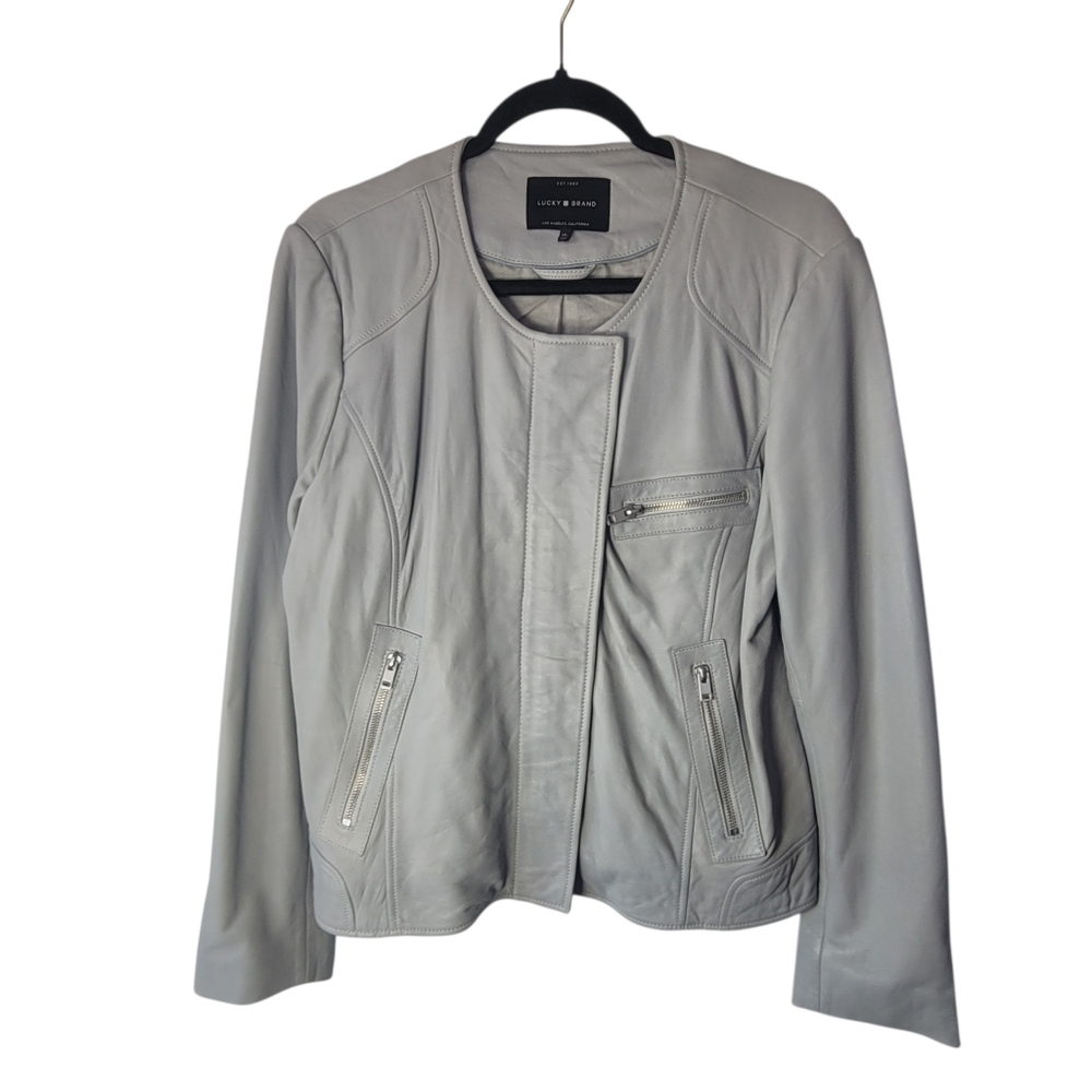 Lucky Brand XL Leather Moto Jacket *read